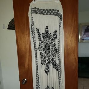 Black and white long dress.